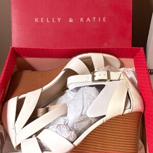 Kelly & Katie Cream Strappy Sandals